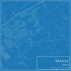 Blueprint US city map of Cibolo, Texas.