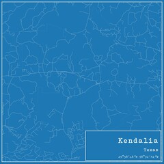 Blueprint US city map of Kendalia, Texas.