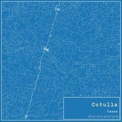 Blueprint US city map of Cotulla, Texas.