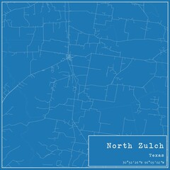 Fototapeta premium Blueprint US city map of North Zulch, Texas.