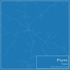 Blueprint US city map of Flynn, Texas.