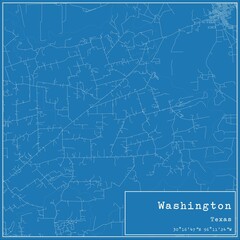 Blueprint US city map of Washington, Texas.