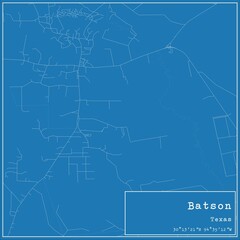 Blueprint US city map of Batson, Texas.