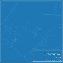 Blueprint US city map of Riverside, Texas.