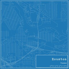 Fototapeta premium Blueprint US city map of Houston, Texas.