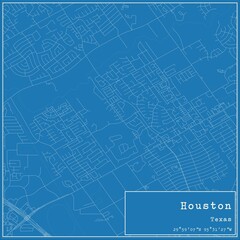 Fototapeta premium Blueprint US city map of Houston, Texas.