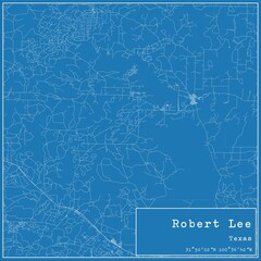 Fototapeta premium Blueprint US city map of Robert Lee, Texas.