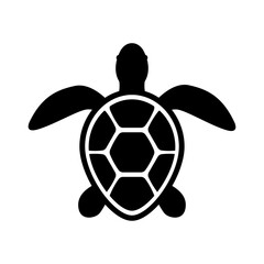 Obraz premium Icono vida marina. Silueta aislada de tortuga marina