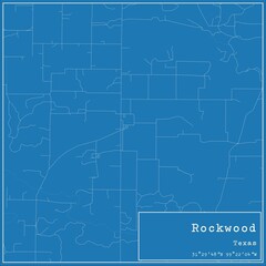 Blueprint US city map of Rockwood, Texas.