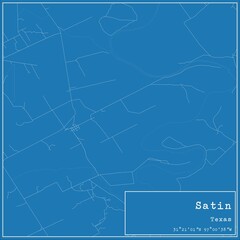 Fototapeta premium Blueprint US city map of Satin, Texas.