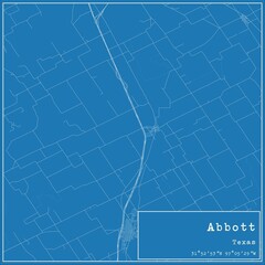 Blueprint US city map of Abbott, Texas.