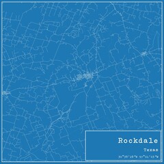 Fototapeta premium Blueprint US city map of Rockdale, Texas.