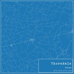 Fototapeta premium Blueprint US city map of Thorndale, Texas.