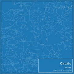 Blueprint US city map of Caddo, Texas.
