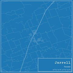 Blueprint US city map of Jarrell, Texas.