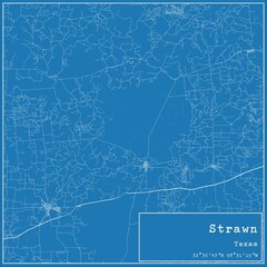Blueprint US city map of Strawn, Texas.