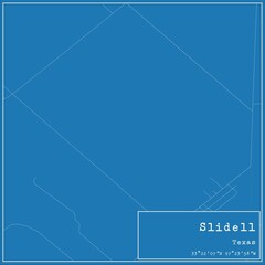 Blueprint US city map of Slidell, Texas.