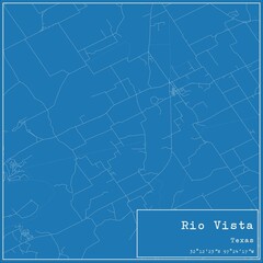 Blueprint US city map of Rio Vista, Texas.