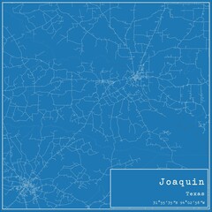 Blueprint US city map of Joaquin, Texas.