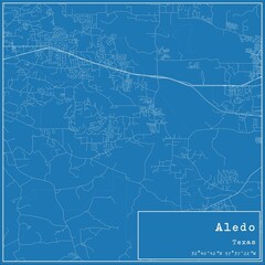 Fototapeta premium Blueprint US city map of Aledo, Texas.