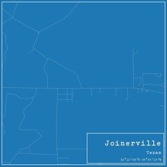 Blueprint US city map of Joinerville, Texas.