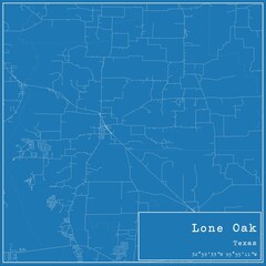 Blueprint US city map of Lone Oak, Texas.