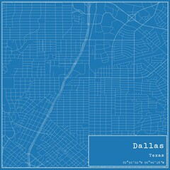 Fototapeta premium Blueprint US city map of Dallas, Texas.