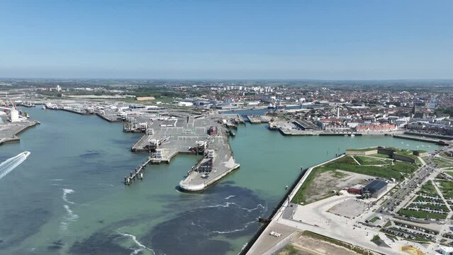 Port of Calais, terminal to take the boat towards the UK.