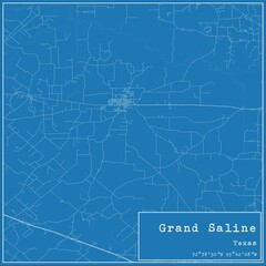 Blueprint US city map of Grand Saline, Texas.
