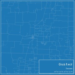 Obraz premium Blueprint US city map of Gunter, Texas.