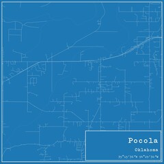 Blueprint US city map of Pocola, Oklahoma.
