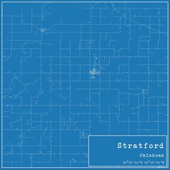 Blueprint US city map of Stratford, Oklahoma.