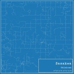 Blueprint US city map of Sasakwa, Oklahoma.