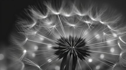 Whispering Dreams: A Captivating Journey of Dandelion Seeds. Generative AI
