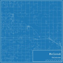 Fototapeta premium Blueprint US city map of Mcloud, Oklahoma.