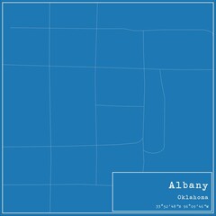 Blueprint US city map of Albany, Oklahoma.