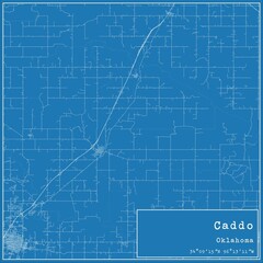 Blueprint US city map of Caddo, Oklahoma.