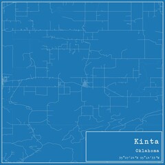 Blueprint US city map of Kinta, Oklahoma.
