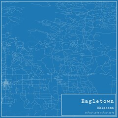 Blueprint US city map of Eagletown, Oklahoma.