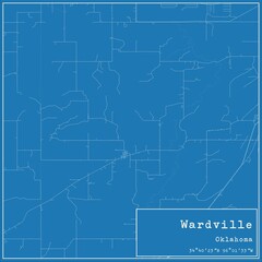Fototapeta premium Blueprint US city map of Wardville, Oklahoma.