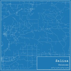 Blueprint US city map of Salina, Oklahoma.