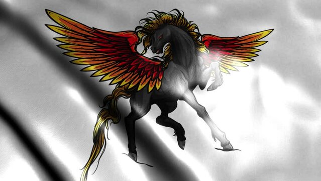 digital video of Pegasus on flag