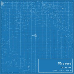 Blueprint US city map of Okeene, Oklahoma.