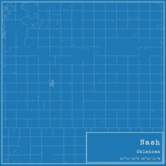Fototapeta premium Blueprint US city map of Nash, Oklahoma.