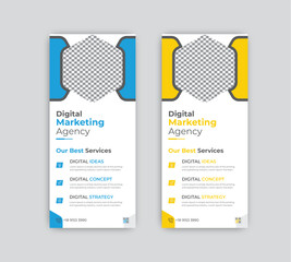 Creative digital marketing agency business rack card or dl flyer template design.
