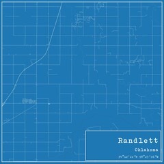 Blueprint US city map of Randlett, Oklahoma.