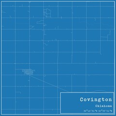 Blueprint US city map of Covington, Oklahoma.