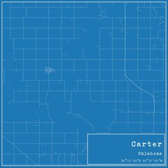 Blueprint US city map of Carter, Oklahoma.