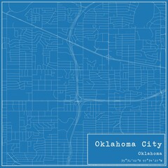 Fototapeta premium Blueprint US city map of Oklahoma City, Oklahoma.