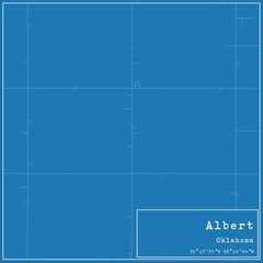 Blueprint US city map of Albert, Oklahoma.